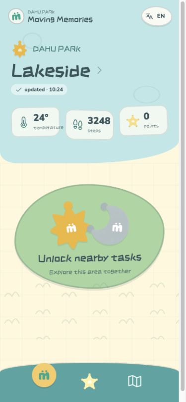 Paired participants' home before nearby tasks are unlocked